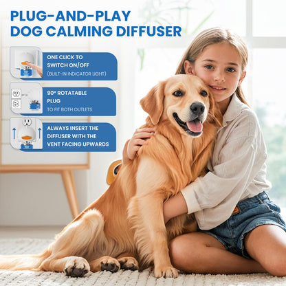 Yirr Dog Calming Diffuser, Puppy Pheromones Calming Diffuser, Relaxing Pheromone for Dogs Relief Stress Anxiety Fighting Scratching Barking, Help Train Dog to Pee, 2 Diffuser 2 Refill(48ml)