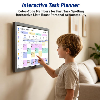 27" Smart Digital Calendar for-Family-Business-Planner - Electronic Wall Calendar for Business Chore Chart, Touchscreen Display for Family Schedules, Star Rewards, Desk Mountable, Gifts for Mom Dad