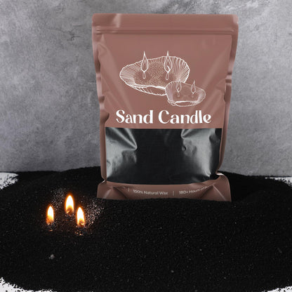 Nuanchu 3.3 lb Candle Sand DIY Pearled Candle Making Kit Included 20 Pcs Wicks and Refillable Beaded Wax Sand Beaded Wax Gift with Wicks Self Extinguish for Home Wedding Party (Black)