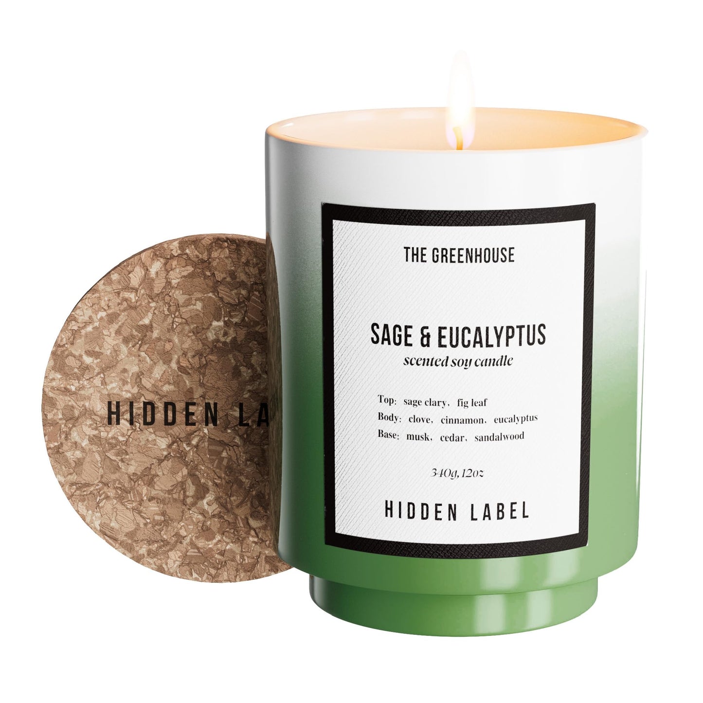 Eucalyptus Sage Scented Candle, 12oz Natural Soy Wax with Cotton Wick, 75H Long Lasting Burn Aromatherapy Candle for Home, Stress Relief Meditation & Yoga, Non-Toxic Relaxation Gift for Women