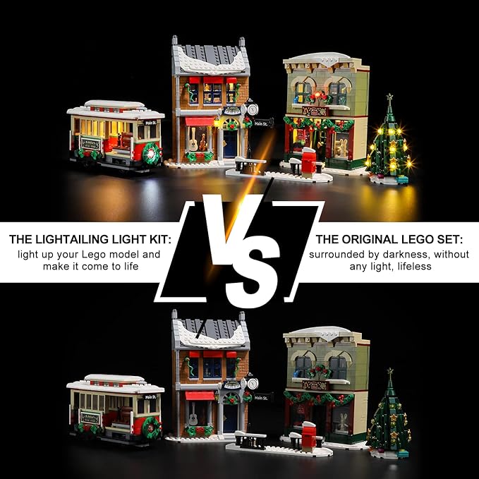 LIGHTAILING Light for Lego-10308 Christmas-High-Street - Led Lighting Kit Compatible with Lego Building Blocks Model - NOT Included The Model Set