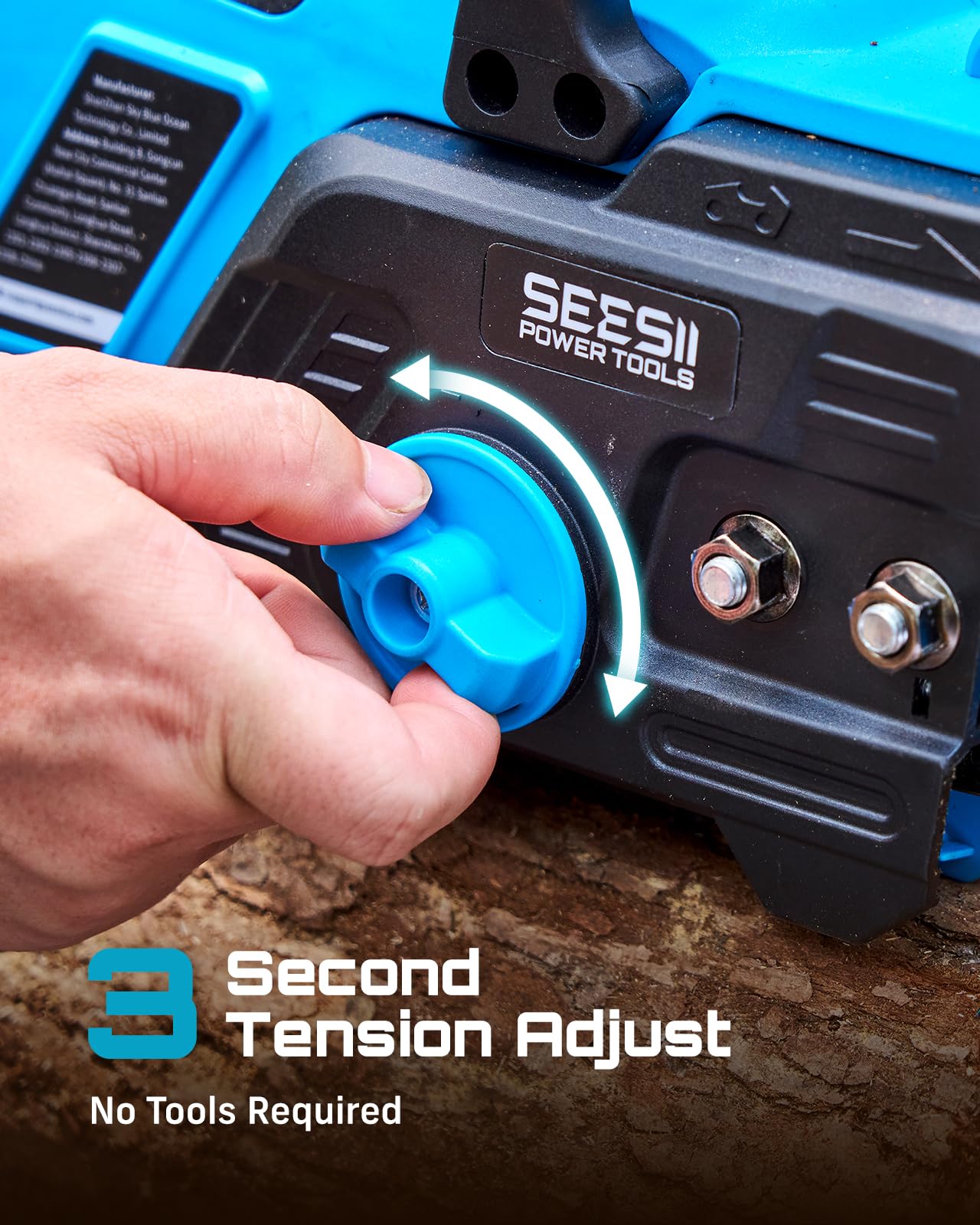 SEESII 40V 16-Inch Cordless Chainsaw: Brushless Electric Chain Saws with 2×4.0Ah Batteries & Charger, Tool-Free Chain Tension, Auto Oiling, for Tree Trimming, Wood Cutting, Yard Work