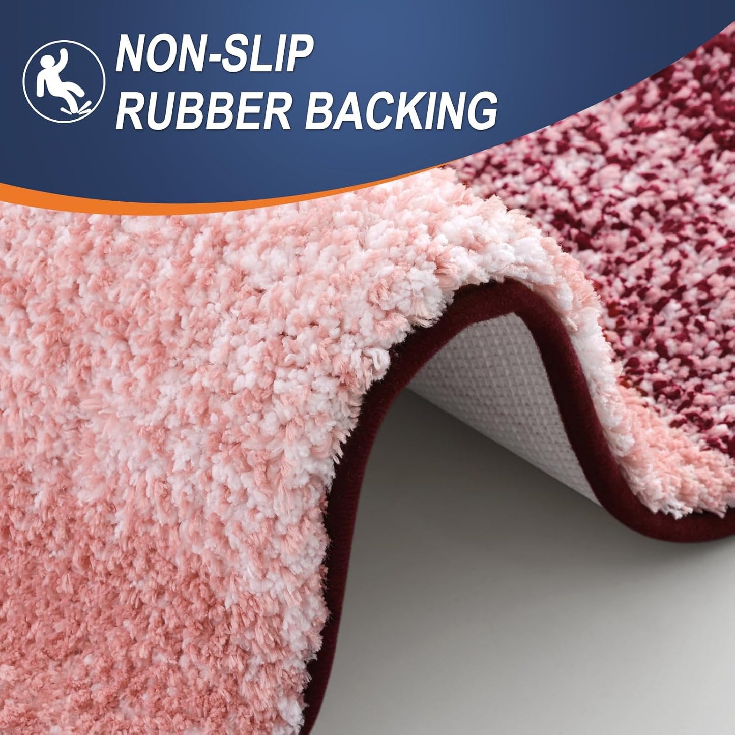 OLANLY Bathroom Runner Rug - Extra Soft Microfiber Mat, Quick Dry & Washable, 59x20 Inches, Red