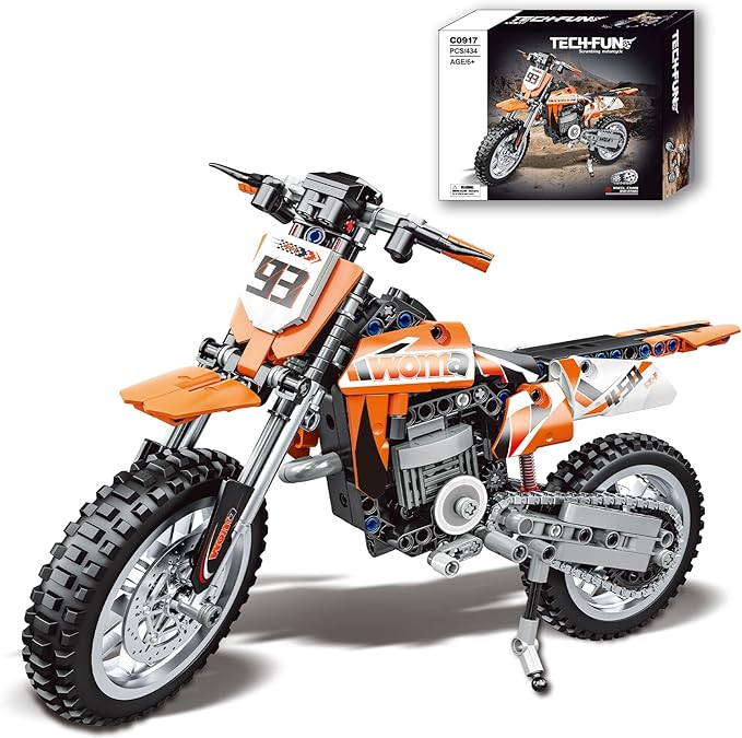 Motorcycle Building Blocks Set Technic Motorcycle 1:8 Scale Collectible Model Kit STEM Building Toy Bricks Set for Boys Teens Adults Display Gift for Motorcycle Fans (434 PCS)