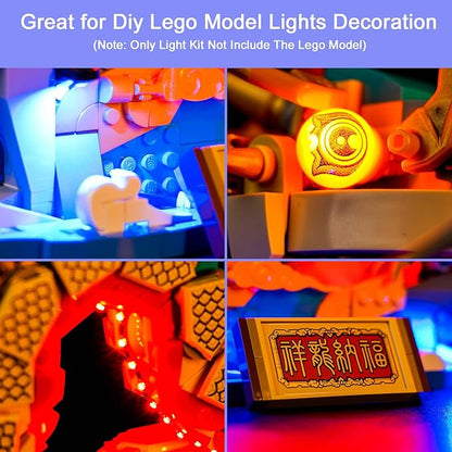 Upgraded Led Light Kit for Lego Auspicious Dragon Building Set Remote Version Compatible with Lego 80112 Model Gift Idea for Adults Adult Builders and Fans (Model Not Included)