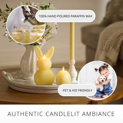 Luminara Flameless Candle Crystal Beads Glitter Sphere, Unscented Real Wax LED Candle, Timer, Holiday Decoration Centerpiece (Lemon Chiffon Floral)