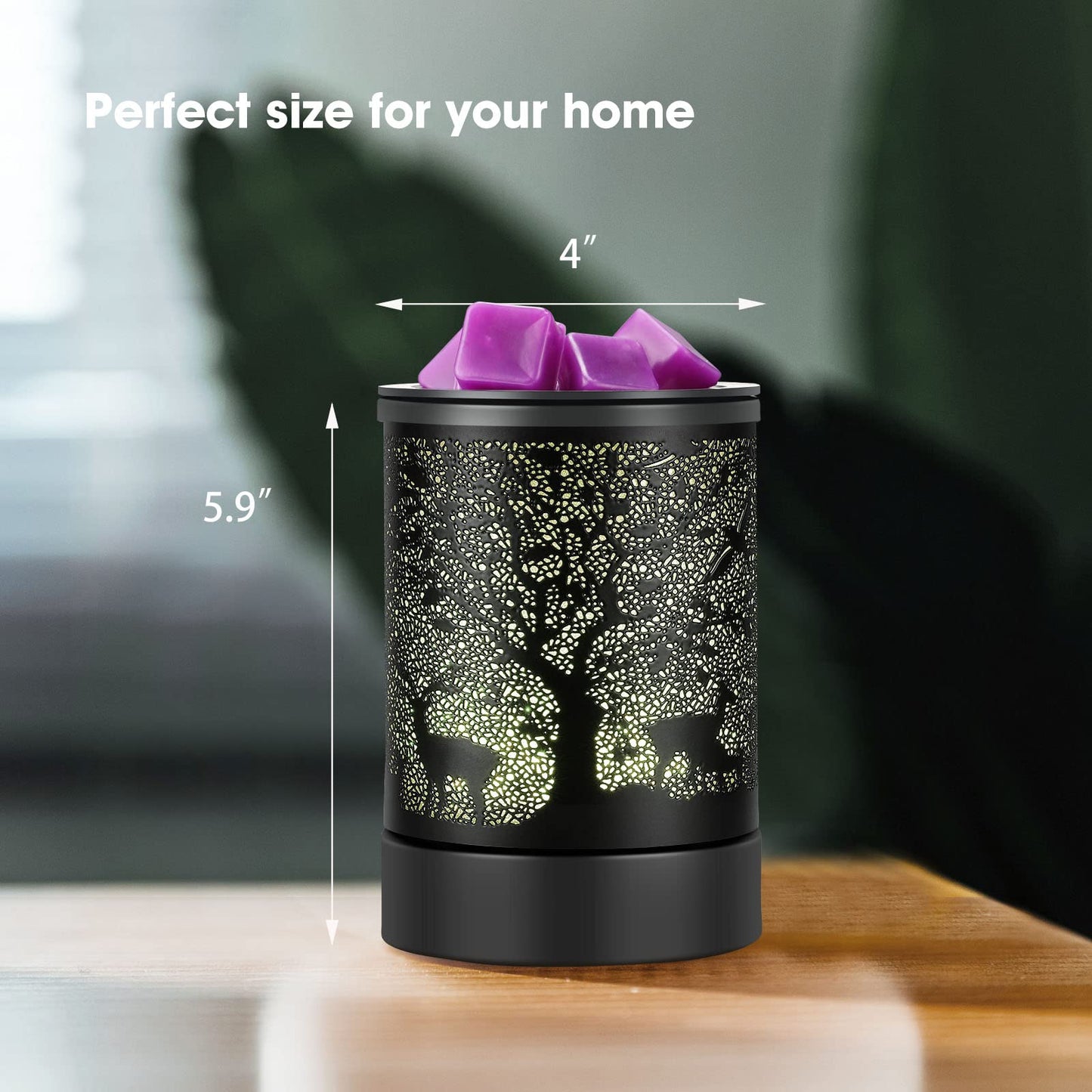 Enaroma Fragrance Wax Melts Warmer with 7 Colors LED Changing Light Scent Oil Candle Warmer for Home Office-Deer Timer