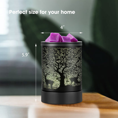 Enaroma Fragrance Wax Melts Warmer with 7 Colors LED Changing Light Scent Oil Candle Warmer for Home Office-Deer Timer