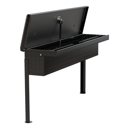 UWS EC30202 48-Inch Gloss Black Heavy-Wall Aluminum Truck Side Tool Box with Low Profile, RigidCore Lid