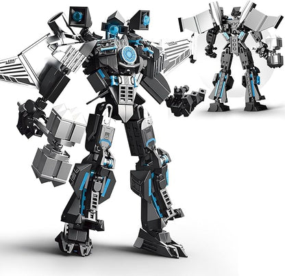 HIGH GODO Black Monitor Mech Robot Building Blocks Set Toilet Upgraded TV Figure Mech Model Building Kit Cool Creative Robots Toys Gift for Teens Adults 400 Pieces