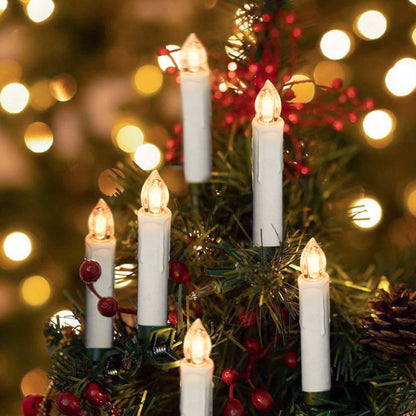 Longsuochuang 10 Pcs Window Candles with Remotes and Timer, Flickering LED Candles for Christmas Tree, Chandeliers, Party, Easter Decor, Warm White