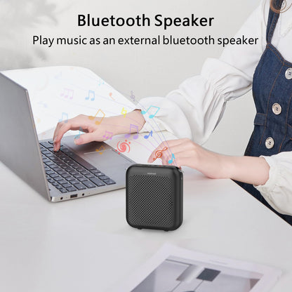 Norwii Bluetooth Voice Amplifier, Power Amplifiers, Portable Mini Wired Microphone Headset for Teacher Classroom & Outdoor Lectures, Teaching, Tour Guides, USB-C Rechargeable - 2000mAh, Black