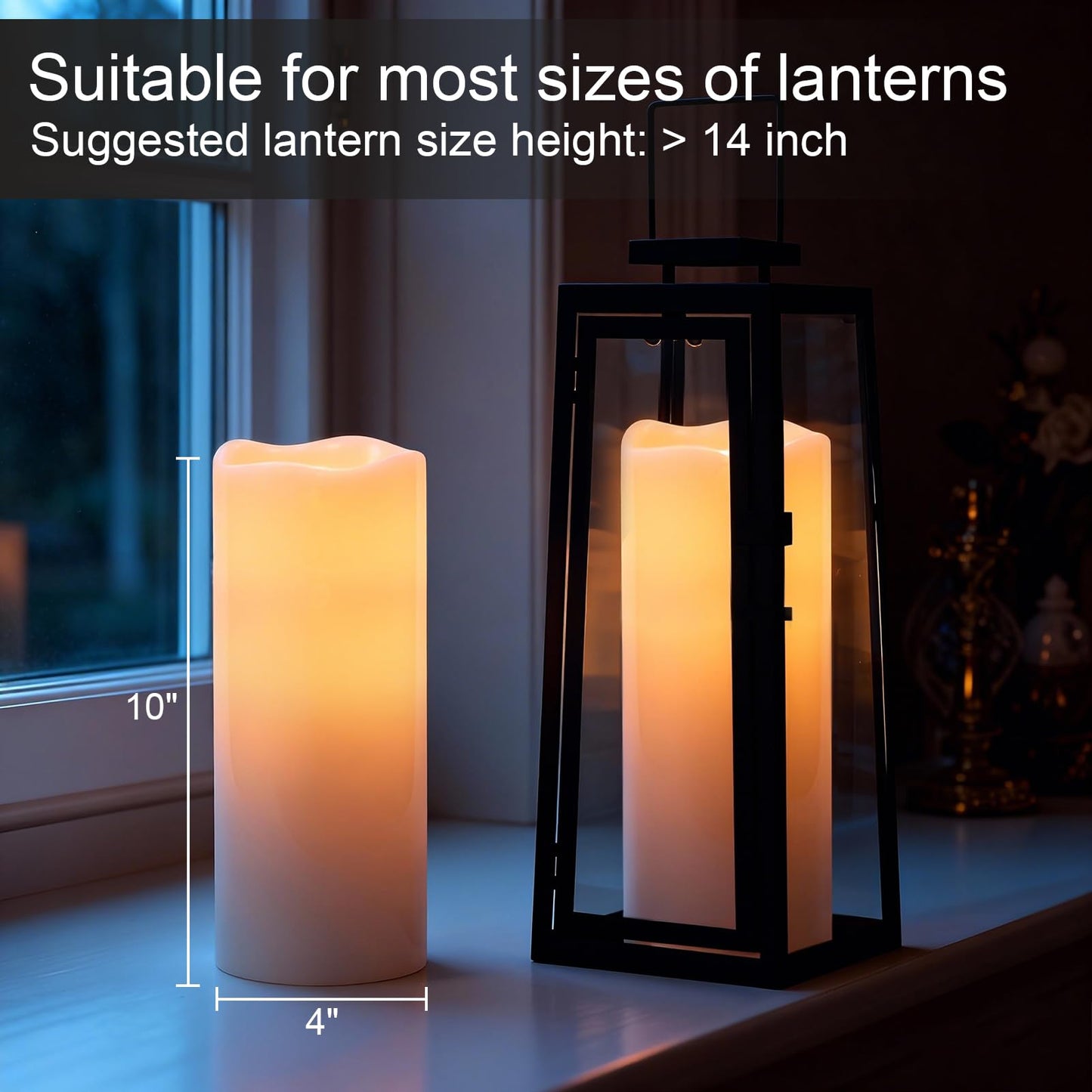 KunSwenn Outdoor Candles Waterproof with Remote Timer, 10” x 4” Large Battery Operated Candles, LED Pillar Flameless Outdoor Candle for Lartern Porch Patio Gardern Decor (Set of 2)