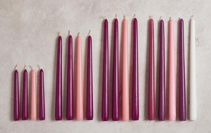 Avalon Gallery Advent Candle Set - Traditional Pink and Purple Candles for Christmas & Easter Holidays, 5-Count, 12" Tapers