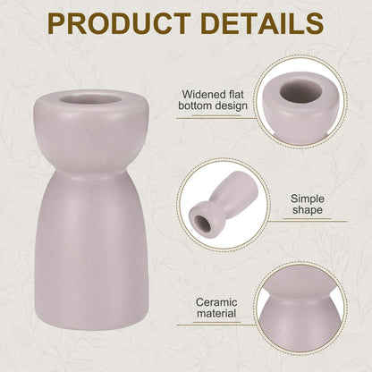 uxcell 2 Pack Candlestick Holder Light Purple Ceramic Taper Candle Holder Candle Stand Holders Modern Style Decoration for Centerpiece Tabletops Anniversary