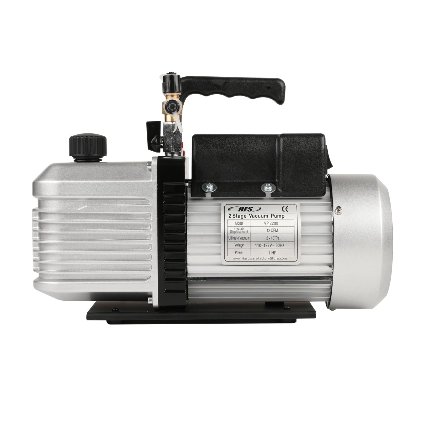 HFS(R) 2 Stage Rotary Vein Vacuum Pump - 12 CFM, 1HP, 110V, 1/4"-3/8" SAE Inlet Port