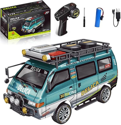 1:24 Scale RC Delica Van Model 2.4Ghz Full Proportional 2WD RC Model Vehicle with 130S Motor Remote Control Car for Adults &amp Hobbyists