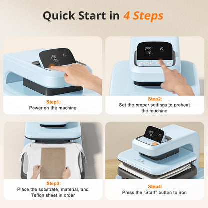 HTVRONT Auto Heat Press 2 - Heat Press Machine for T Shirts with Adjustable Pressure & Higher Heating Height, Heats Up Fast & Evenly Heat Press 15x15 for HTV, Sublimation, Heat Transfer Projects