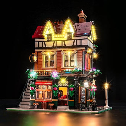 Upgraded Led Light Kit Compatible with Lego Tudor Corner Building Set Lights Decoration Compatible with Lego 10350 (Model Not Included)