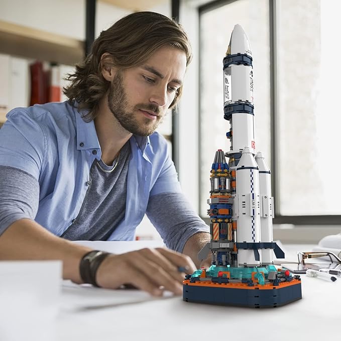 JMBricklayer Space Rocket Building Sets for Adults 70110 Spaceship Exploration Space Toys Space Shuttle Rocket Ship Collectible Display Model Set Gifts for Adults