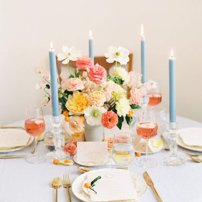 4.33" Tall Glass Candlestick Set of 6 Clear Crystal Candle Holders for Glass Taper Holder Decor for Wedding Birthday Party Christmas