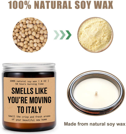 Emily Gift Italian Scented Soy Jar Candle - 8oz, 50hr Burn Time, Modern Design, Stress Relief, Home Fragrance