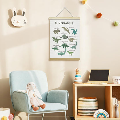 Nopoben Dinosaurs Poster Hanger Frame, Animal Prints Wall Art With Wooden Poster Hanger, Educational Animals Wall Decor, Kids Room Nursery Bedroom Decor(12x16 Inches)-19