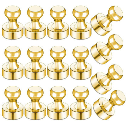 LOVIMAG Fridge Magnets 16Pcs Refrigerator Whiteboard Small Strong Magnet Classroom Kitchen Accessories Decorative Locker Set Decor Must Haves Office Calendar Refrigerador Magnetic Cute Crafts Gold