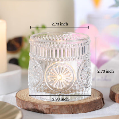 Sunnyfuture 6Pcs Large Votive Candle Holders Clear Glass Tealight Candle Holders for Wedding, Table Centerpiece, Party, Birthday, Home Decor