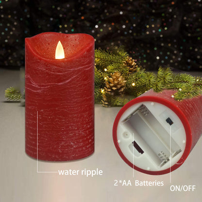Real Wax Battery Operated Flameless Pillar Candle with Remote and Cycling Timer Realistic Flickering Electric Tall LED Light for Wedding Dinner Party Christmas Centerpiece Fireplace Decor 3 Pack Brown