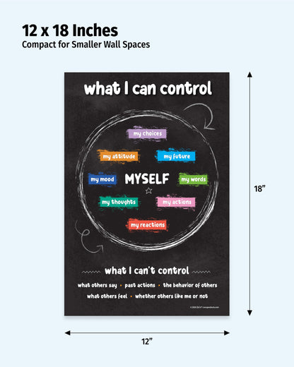 ZOCO – Things I Can Control Poster (20-Pack) – Mental Health & Growth Mindset Tool for Teens – SEL Wall Art for Classrooms, Counseling & Therapy – Laminated 12"x18"