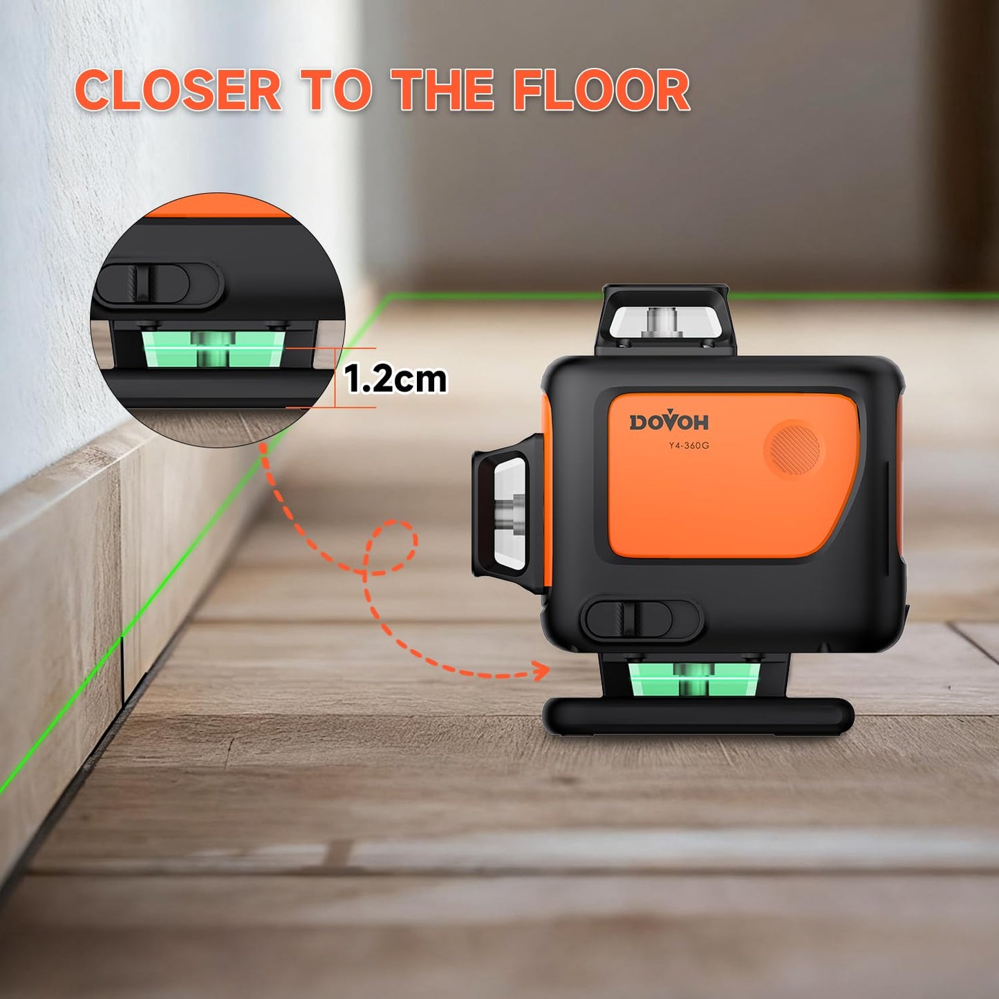 DOVOH 4D Laser Level with Tripod and Receiver, Class Ⅱ, Y4-360G-KIT