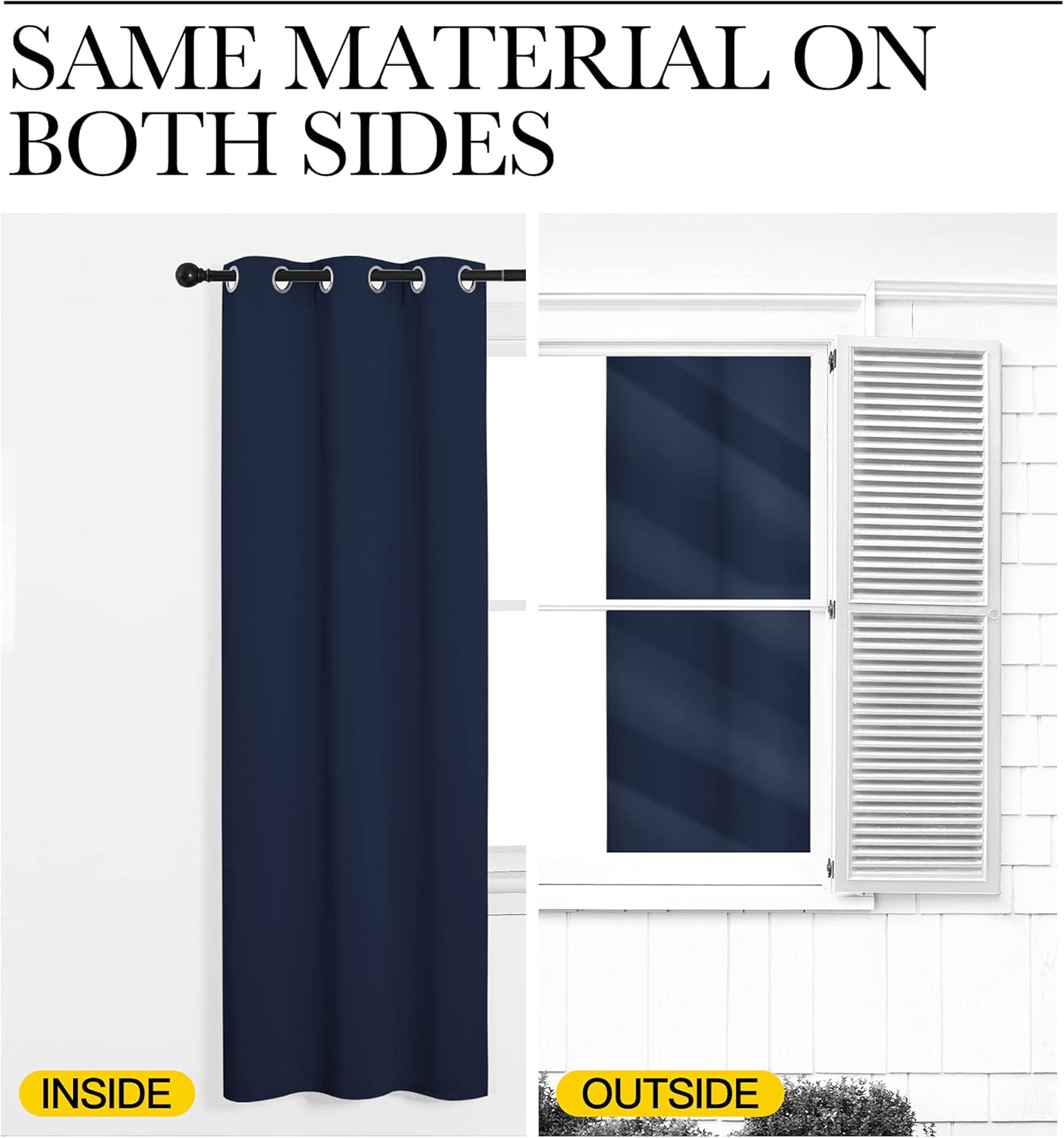 NICETOWN Navy Blackout Curtains - 55" x 90", 2-Piece Grommet Panels for Sunlight Blocking & Modern Decor