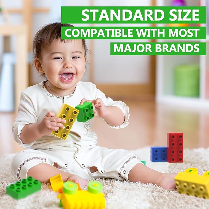 150 Pcs Jumbo Building Blocks Set for Toddlers (100 Square &amp 50 Rectangle) | Compatible Big Construction Bricks in 5 Colors | Kids Ages 3+ STEM Toy