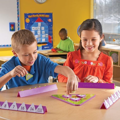 Learning Resources Tri-FACTa Multiplication &amp Division Game - Math Manipulatives Kid Montessori Board Games Classroom Must Haves STEM Number Cards Critical Thinking Back to School Kids Gifts