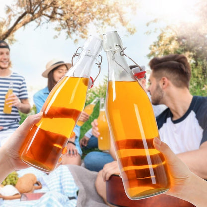 EkkoVla 12 Pack 4 oz Swing Top Glass Bottles, Flip Top Brewing Bottles with Airtight Rubber Seal Flip Caps for Kombucha, Beverages, Oil, Beer, Kefir, Vinegar, Wine