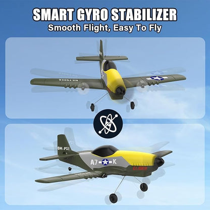RC Plane3 Channel RC Jet Plane with 2.4GHz Remote Control 6-Axis Gyro Drone for Kids 8-12 &amp Adults Beginner-Friendly Outdoor Remote Control Airplane Rechargeable Battery Easy to Fly