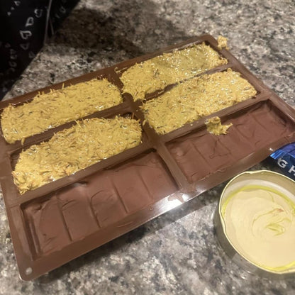 Palksky Large Chocolate Bar Mold Deep Dubai, Thick Chocolate Bar Molds Silicone for Filling Knafeh Pistachio, Chocolate Mold for Baking,1PCS Silicone Molds +100Pcs Bags