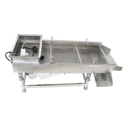 TECHTONGDA Straight Vibrating Sieve Screen Shaker Electric Linear Sifter Machine Stainless Steel One Layer One Motor 10mm Screen Size 11.8×29.5inch 110V