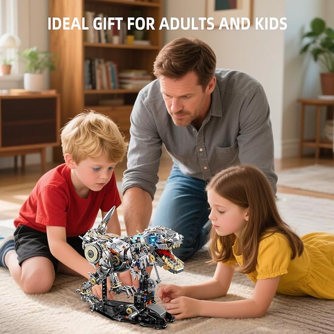 Ideas Mechanical Tyrannosaurus Building Set with Light Creative Jurassic T-Rex Animal Toy for Home Office Decor Compatible with Lego Dinosaur Gift for Adult Teens Boys 8-12(1268 PCS)