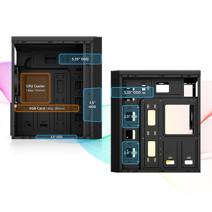 Zalman T6 ATX Mid Tower PC Case + 700W 80+ Plus Bronze Power Supply ATX PSU