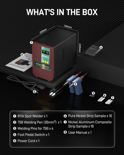 GLITTER Industry Spot Welder, 36000W 6000A Battery Spot Welder, Copper Aluminum to Nickel Spot Welder for Lithium Batteries, 99 Gears Battery Welder for Batch Build LiFePO4 Prismatic Battery Pack,811A