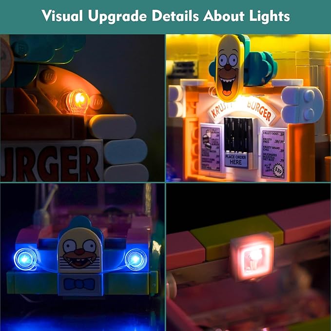 Light kit Compatible with Lego 10352 The Simpsons: Krusty Burger - No Model Only Light LED Lighting Accessories Compatible with Lego 10352 Krusty's Burger Joint (RC Version)