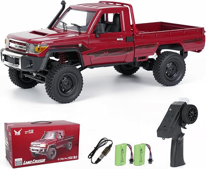 MN-82 RC Rock Crawler Car 1/12 Scale Toyota Pickup Truck  2.4GHz 4WD Off-Road Remote Control Truck 2-Speed Modes 2×1200mAh Batteries All-Terrain Crawler for Adults Kids Indoor Outdoor (whth Gift)