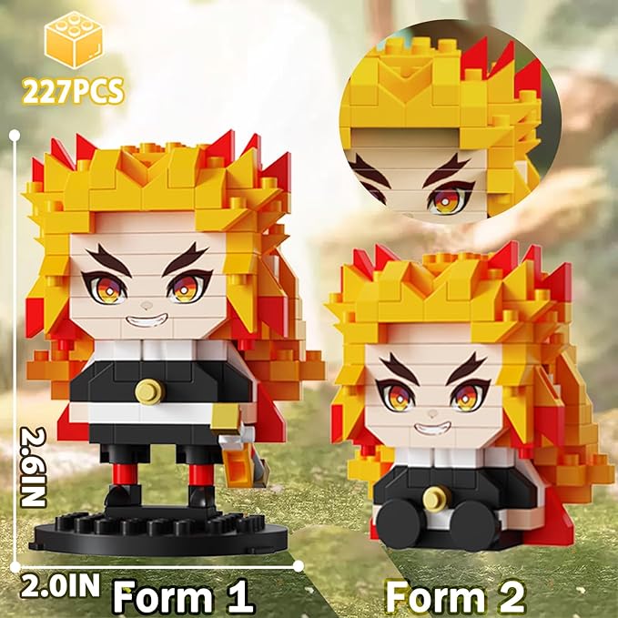 5 Kill Demon-Themed Anime Figures Building Set 2IN1 Sitting&ampStanding Models Cute Popular Characters Monster Killer Micro Brick Japanese Manga Merch Toy Decor Easter's Day Gift for Fans(1140 Pcs)