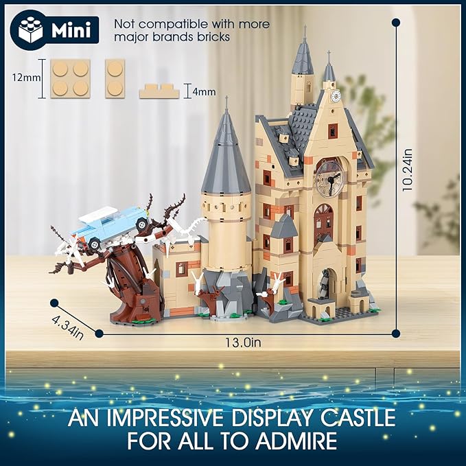 Magic Clock Tower Building Set Creative Castle Mini Building Blocks Kit for Fans Collectible Castle Model Toys Gifts for Adults Teens 14+ (1305PCS)