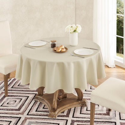 Veblandy Tablecloth Linen Textured Waterproof & Stain Resistant Table Cloth Wrinkle Free Decorative Fabric Farmhouse Table Cover for Dining/Party/Buffet/Wedding, 60 x 60 Inch, White