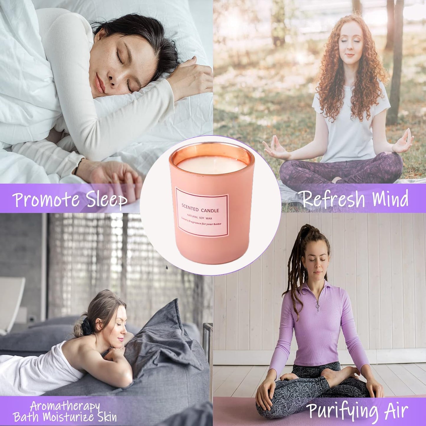 Jasmine Scented Candle, Candles Gifts for Women, Candles for Home Scented, Birthday Gift for Women, Pink Candles for Women, Natural Soy Wax Candles, 5.5 oz 30 Hours