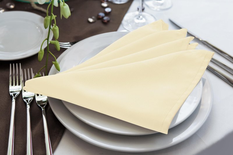 Utopia Home Ivory Cloth Napkins (12 Pack, 18x18 Inches), Ideal Dinner Napkins for Party, Wedding and Lunch/Dinner