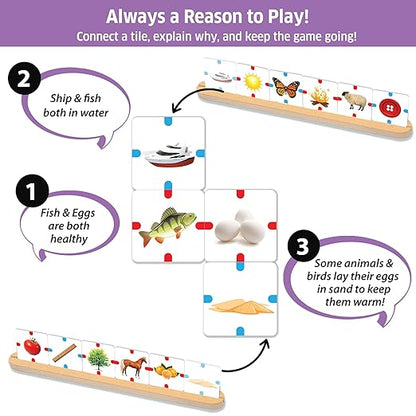 Chalk and Chuckles Why Connect- Logic &amp Language Game for Kids 6+ Families &amp Therapists | Critical Thinking Picture Association Speech Therapy &amp Conversation Game | Gift for Boys &amp